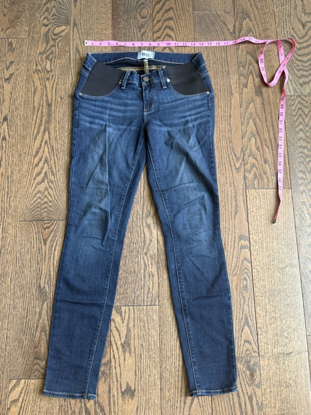 PAIGE Maternity verdugo ultra Skinny Jeans Side Elastic Panels Dark Wash 26